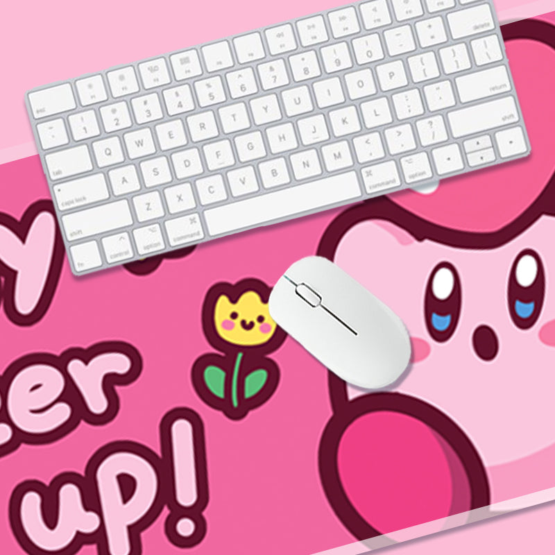 Kirby Mouse Pad with Stitched Edges