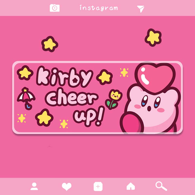 Kirby Mouse Pad with Stitched Edges