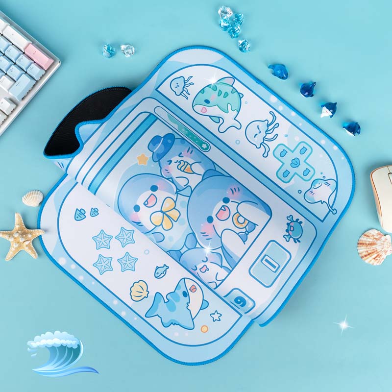 Cute Shark Gaming Desk Mat