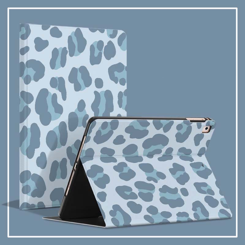 Leopard Print iPad Cases Stylish iPad Air Cases Blue Smart Folio Cover (3)