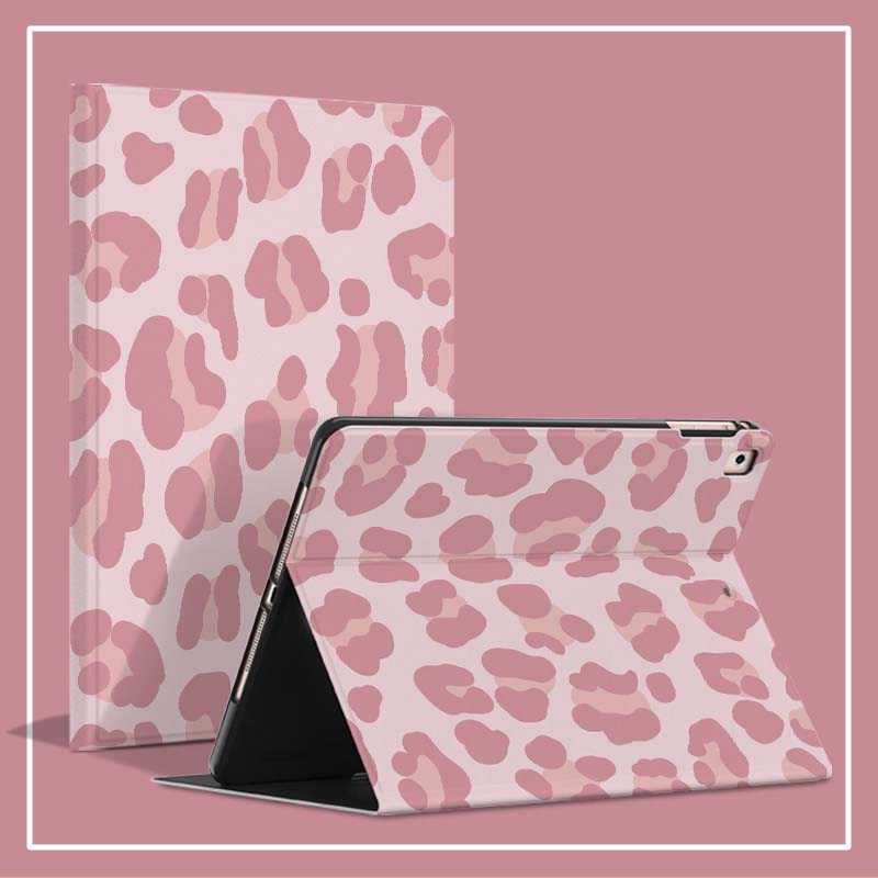 Leopard Print iPad Cases Stylish iPad Air Cases Pink Leopard pattern Smart Folio Cover (4)