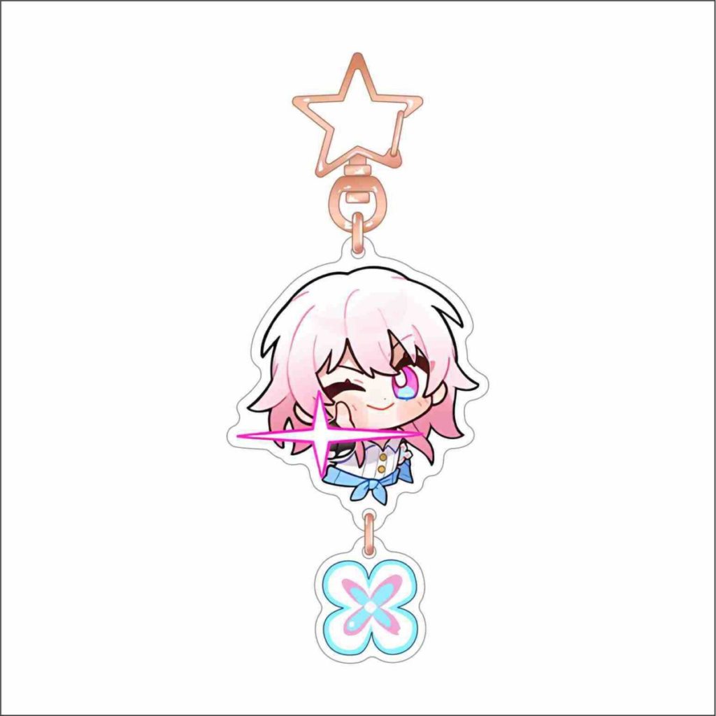 March 7th Honkai Star Rail Acrylic Charm Chibi March 7th Keychains HSR Gifts(1)