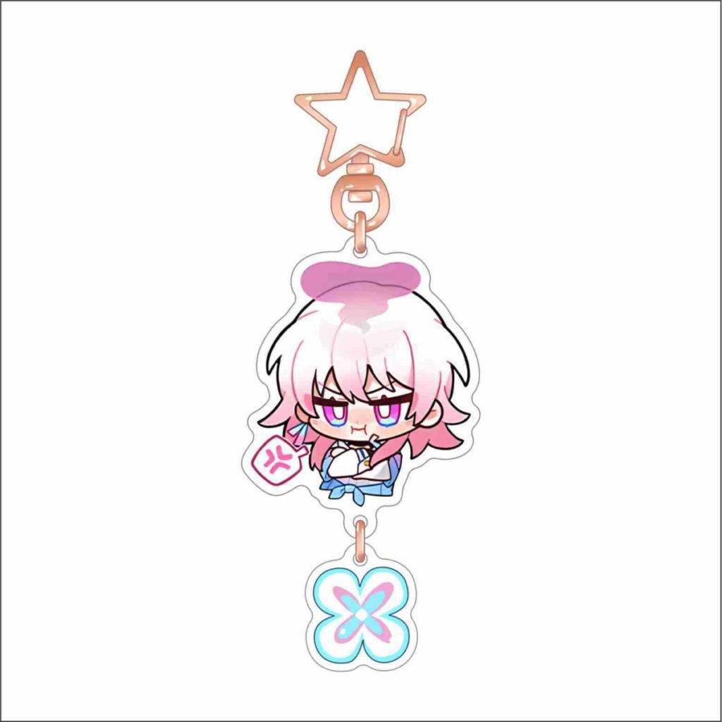 March 7th Honkai Star Rail Acrylic Charm Chibi March 7th Keychains HSR Gifts(10)