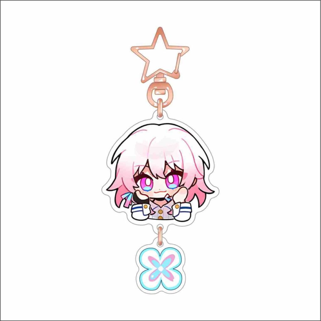 March 7th Honkai Star Rail Acrylic Charm Chibi March 7th Keychains HSR Gifts(13)