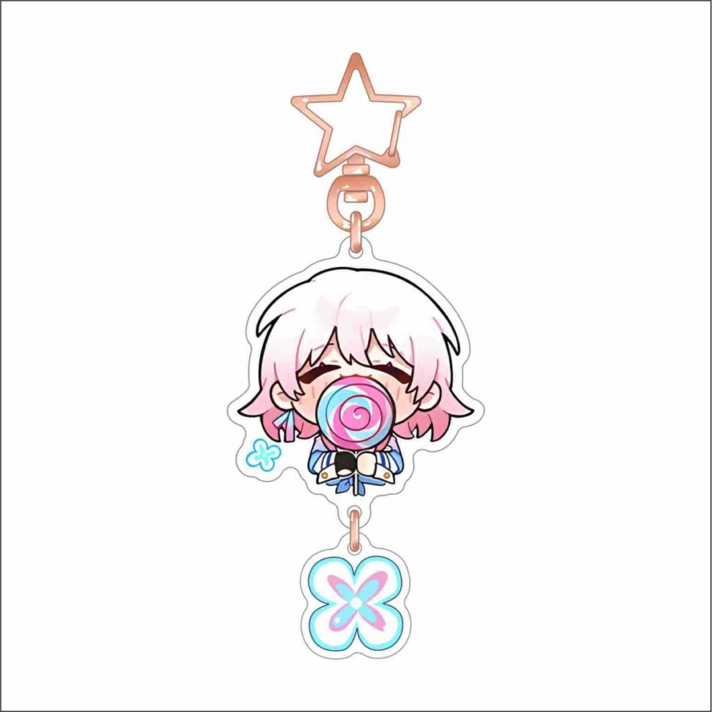 March 7th Honkai Star Rail Acrylic Charm Chibi March 7th Keychains HSR Gifts(14)