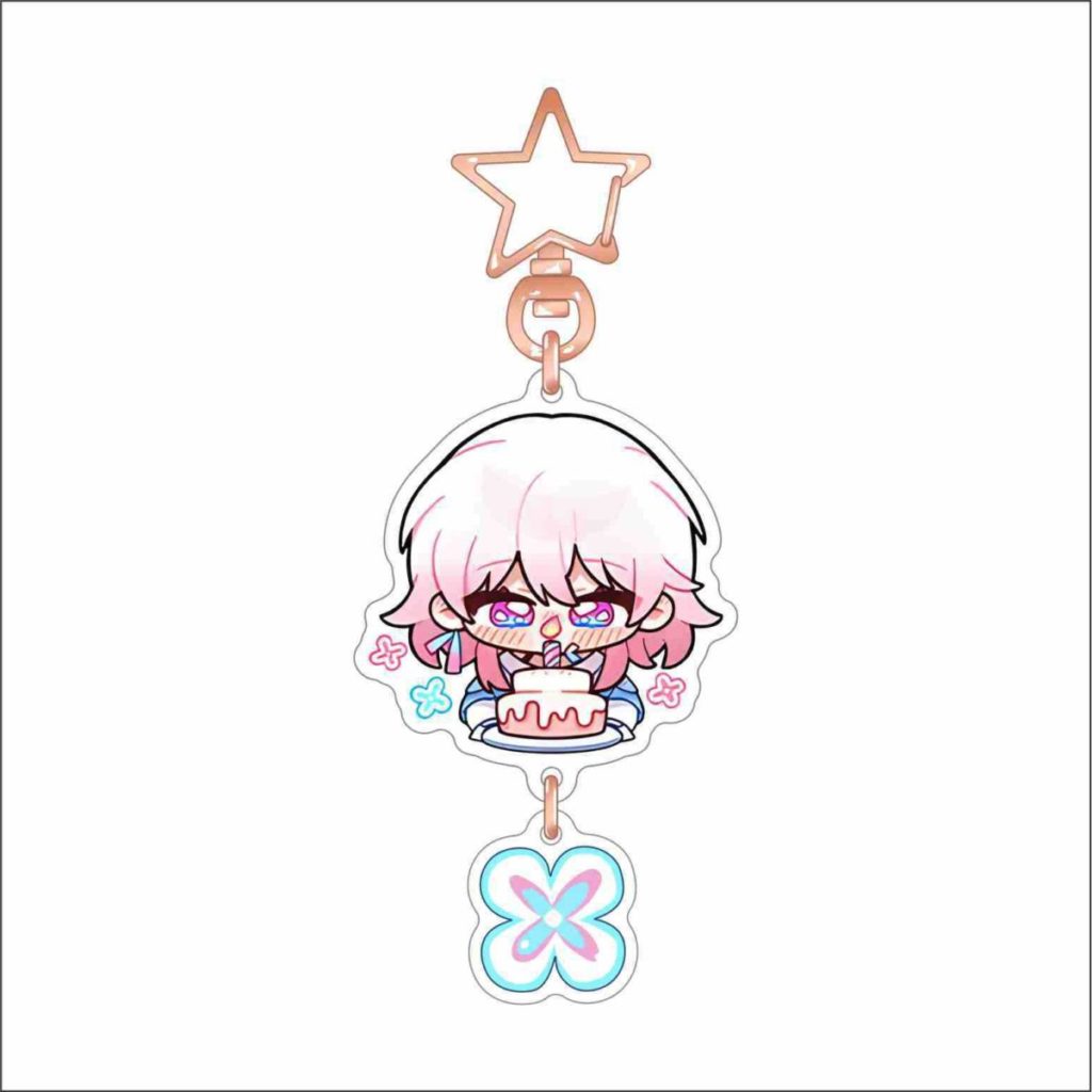 March 7th Honkai Star Rail Acrylic Charm Chibi March 7th Keychains HSR Gifts(15)