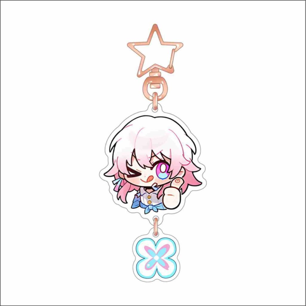 March 7th Honkai Star Rail Acrylic Charm Chibi March 7th Keychains HSR Gifts(16)