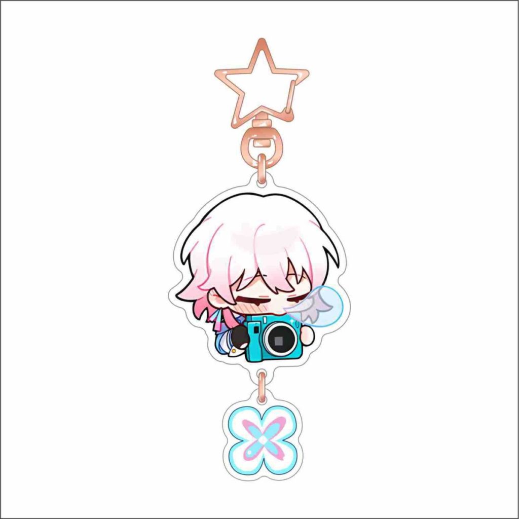 March 7th Honkai Star Rail Acrylic Charm Chibi March 7th Keychains HSR Gifts(2)