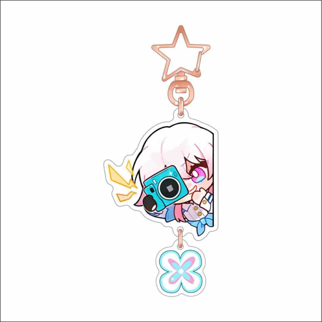 March 7th Honkai Star Rail Acrylic Charm Chibi March 7th Keychains HSR Gifts(3)