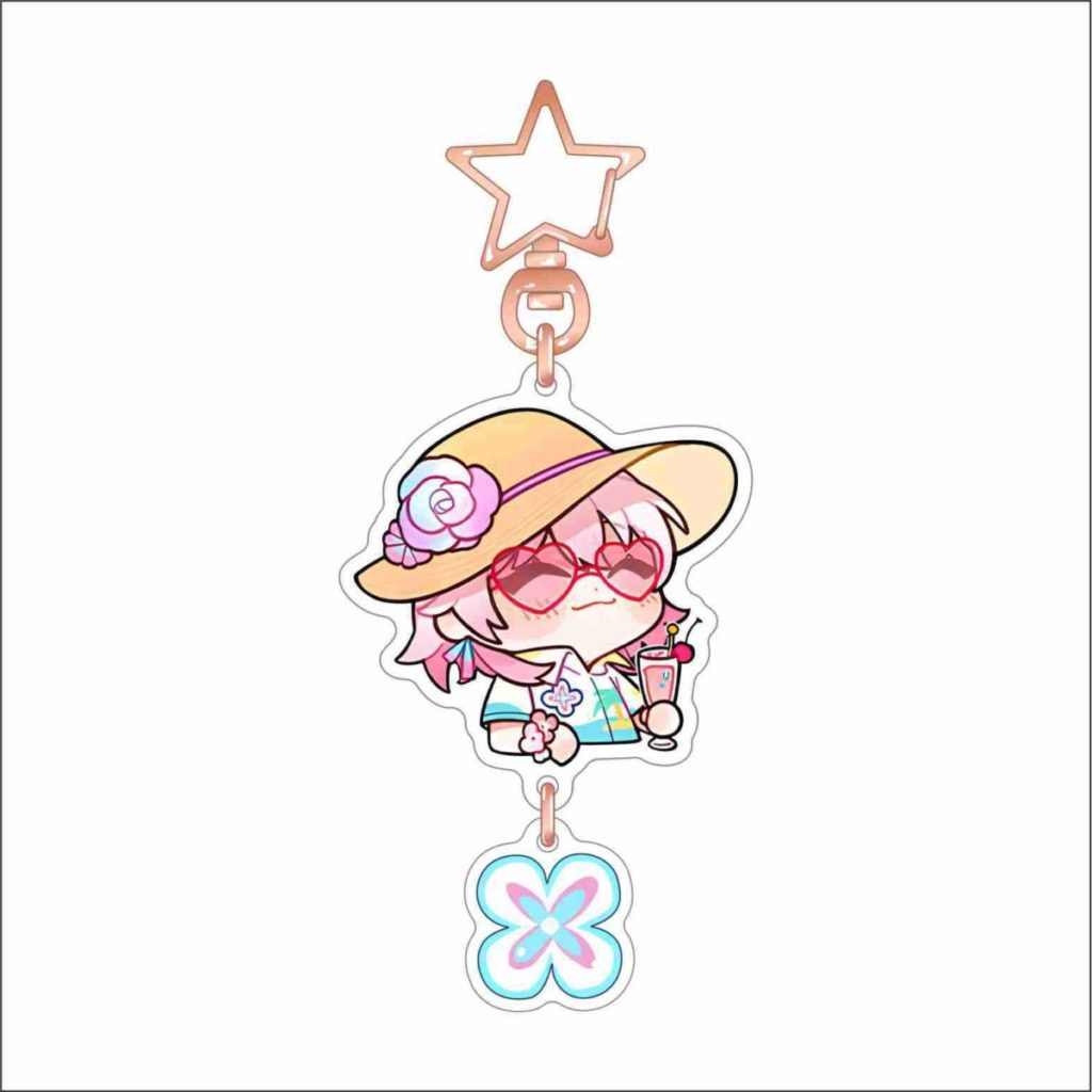 March 7th Honkai Star Rail Acrylic Charm Chibi March 7th Keychains HSR Gifts(4)