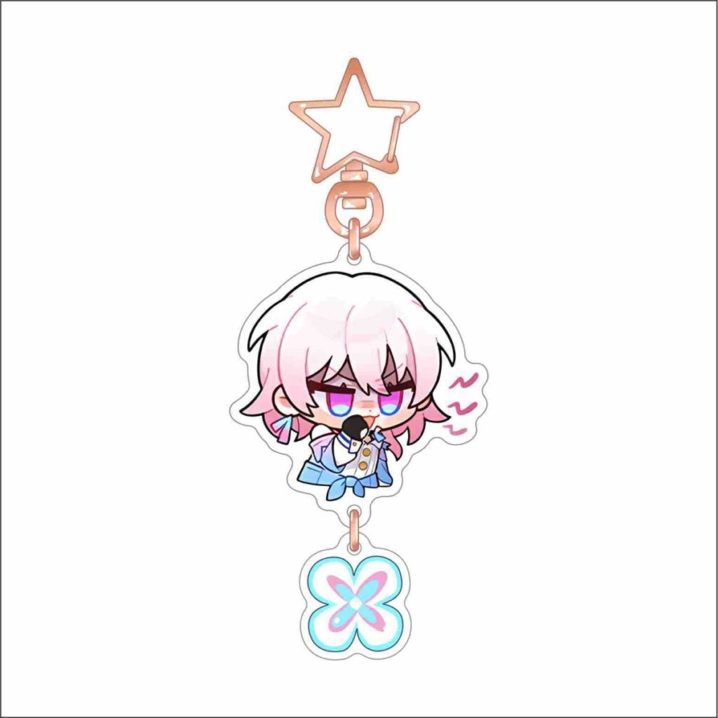 March 7th Honkai Star Rail Acrylic Charm Chibi March 7th Keychains HSR Gifts(5)