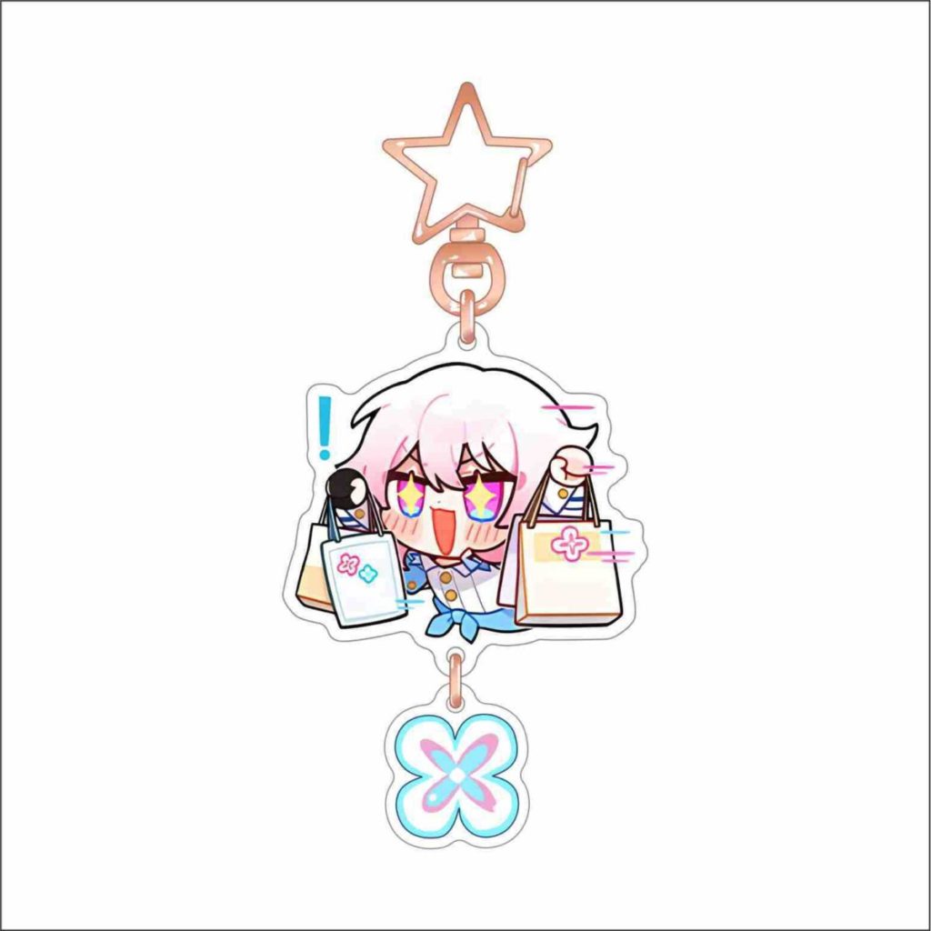 March 7th Honkai Star Rail Acrylic Charm Chibi March 7th Keychains HSR Gifts(6)