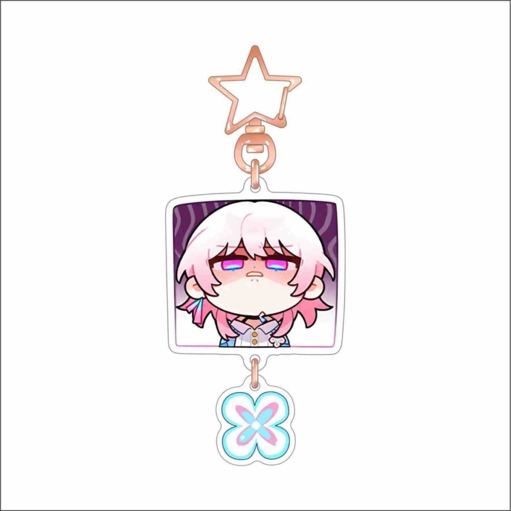 March 7th Honkai Star Rail Acrylic Charm Chibi March 7th Keychains HSR Gifts(7)