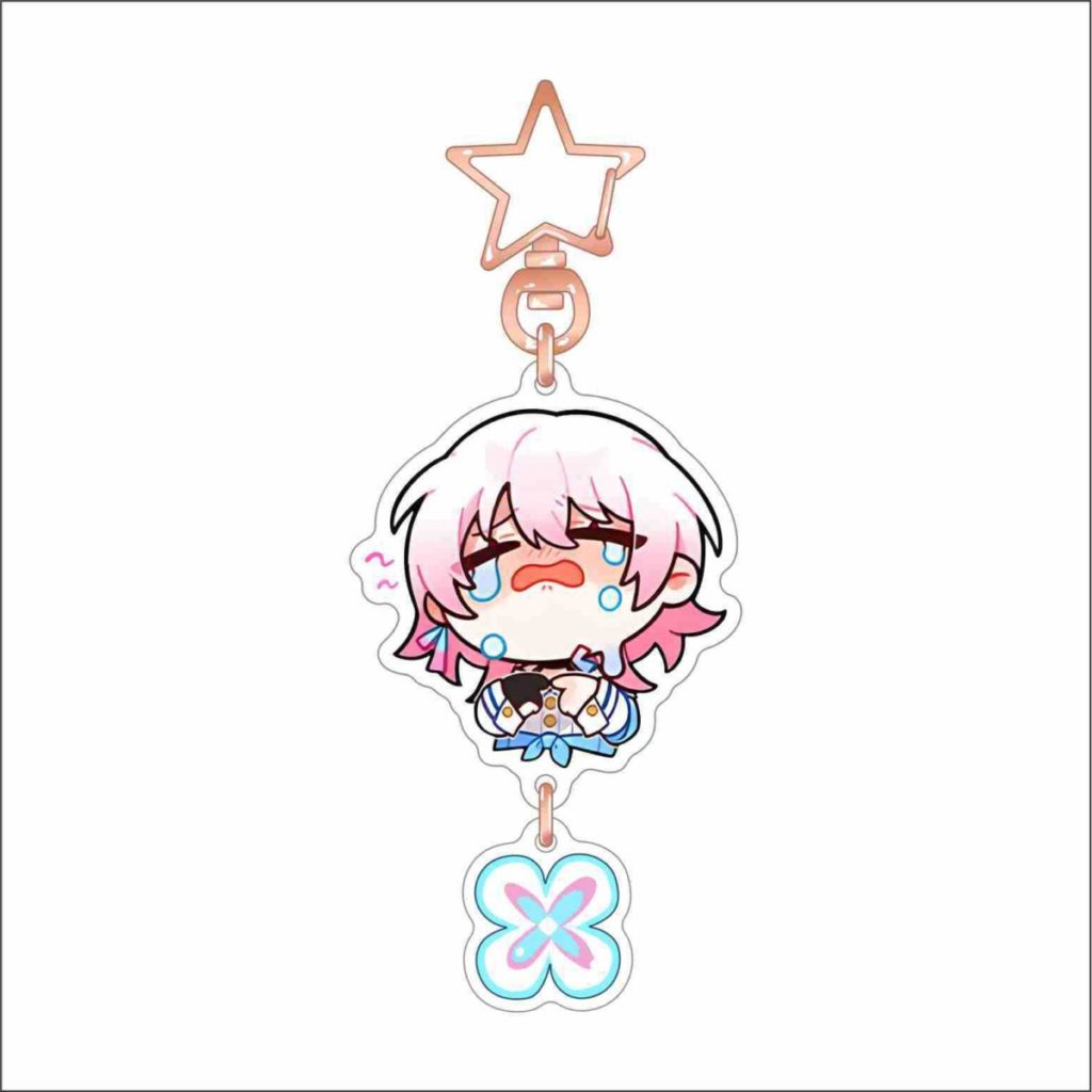 March 7th Honkai Star Rail Acrylic Charm Chibi March 7th Keychains HSR Gifts(8)