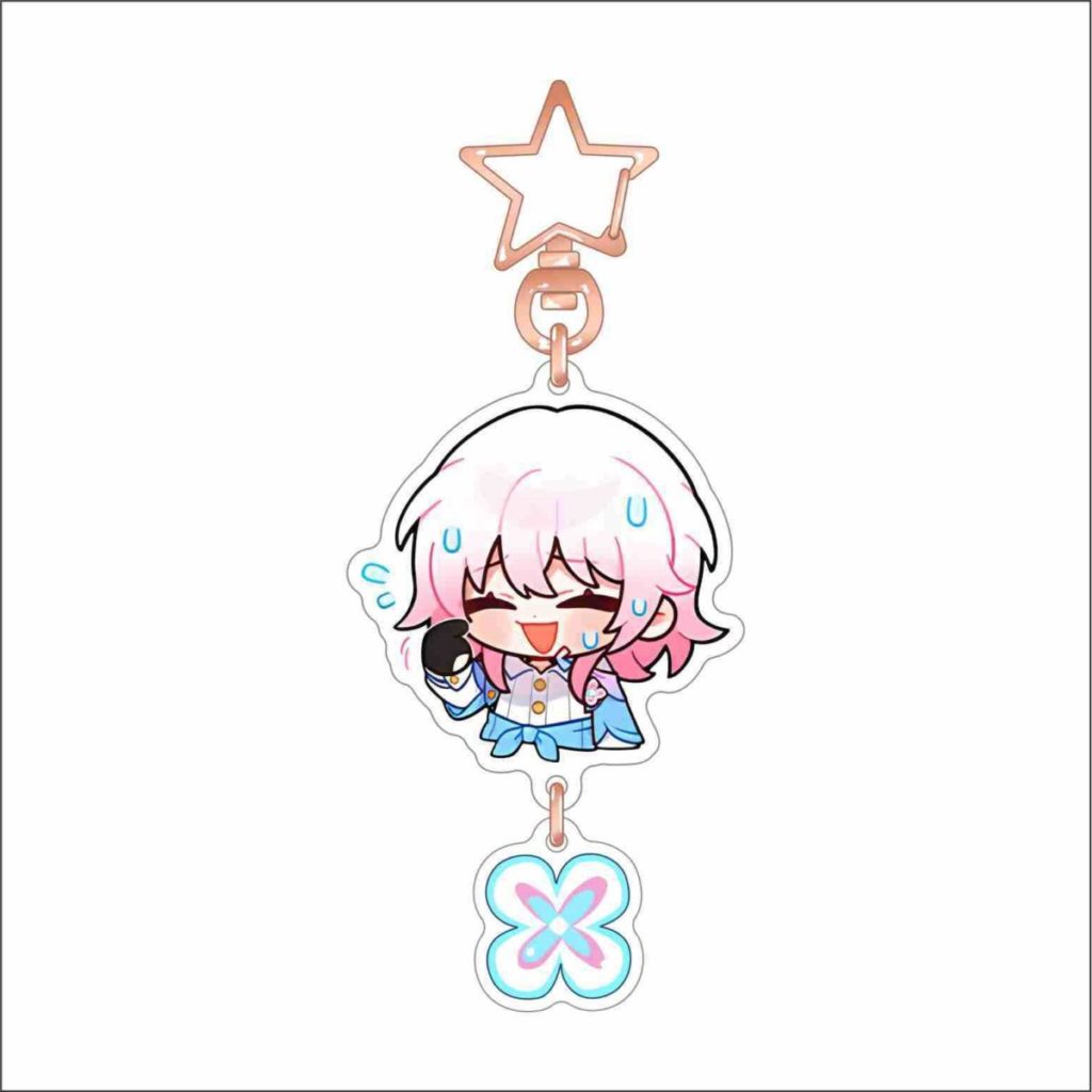 March 7th Honkai Star Rail Acrylic Charm Chibi March 7th Keychains HSR Gifts(9)