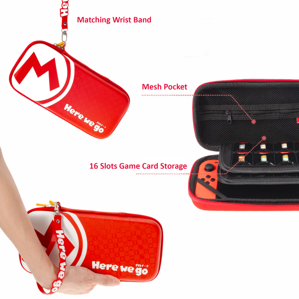 Mario Switch OLED Travel Case with Stand