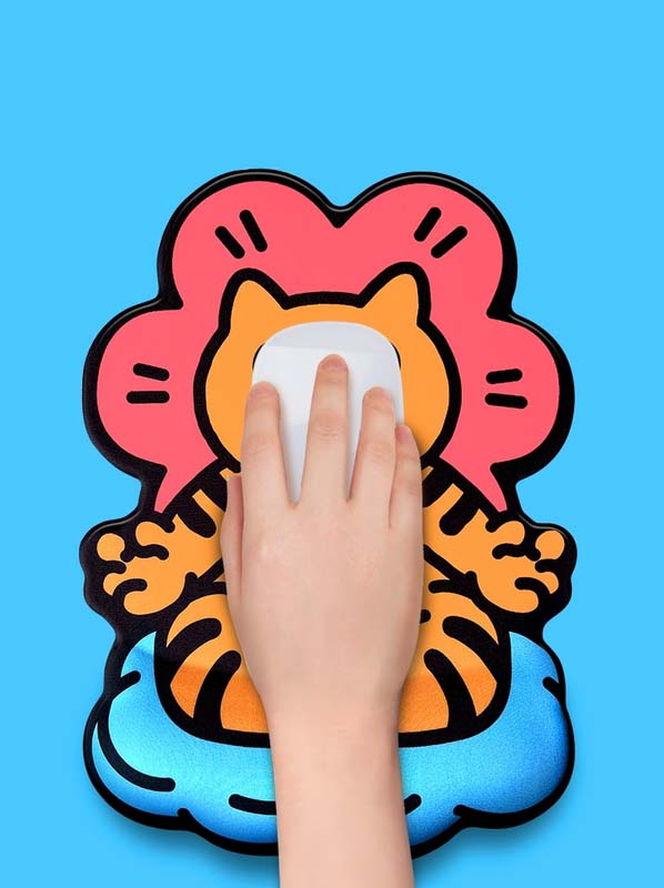 Meditating Cat Mouse Pad with Wrist Support