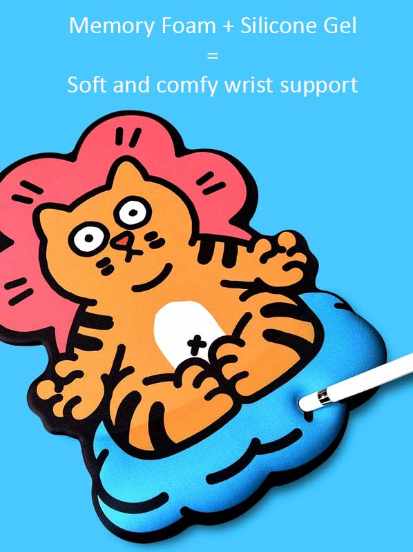 Meditating Cat Mouse Pad with Wrist Support