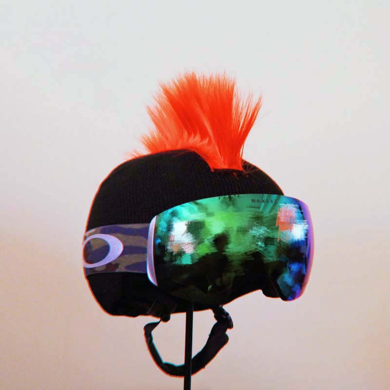 Mohawk Helmet Cover Funny Ski Gear Mohican Style Snowboard Helmet Cover (8)