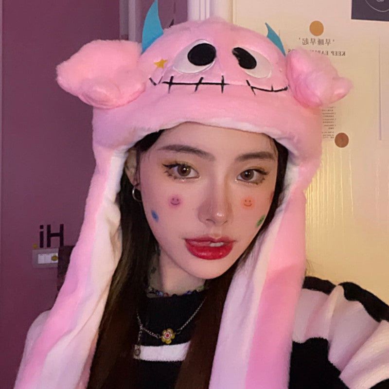 Moving Ears Hat Halloween Plush Hat Cute Spooky Headwear (11)