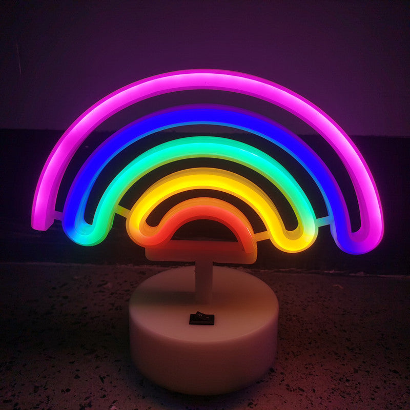Neon Rainbow Night Light Kawaii LED Night Lamps Game Room Decor (4)