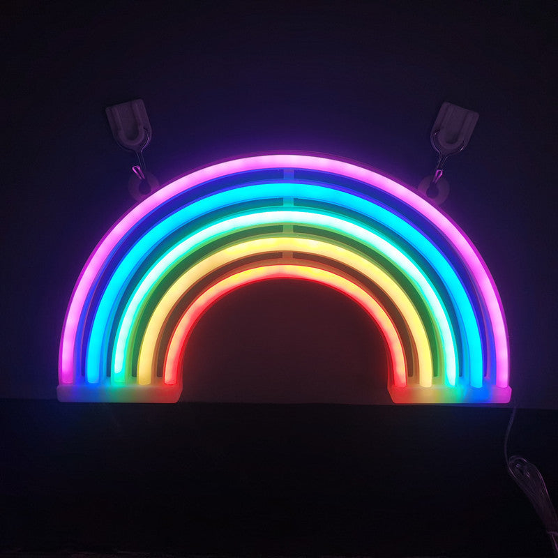 Neon Rainbow Night Light Kawaii LED Night Lamps Game Room Decor (7)