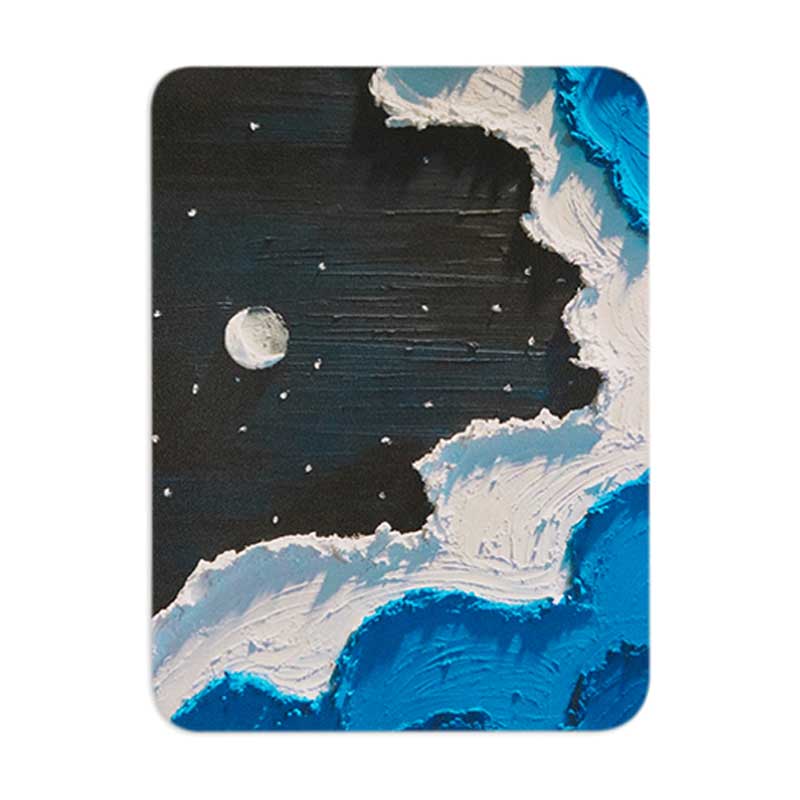 Night Sky Mouse Pad Aesthetic Sky and Clouds Painting celestial gifts full moon