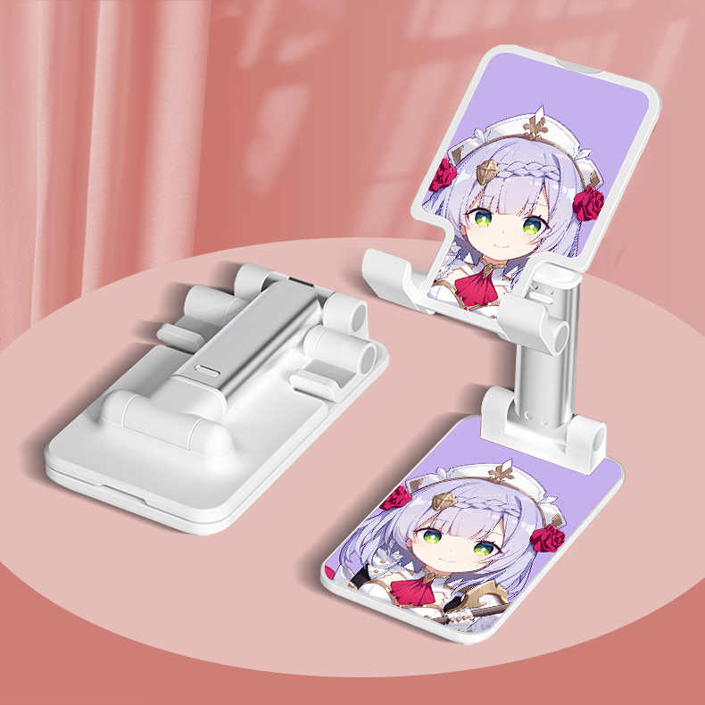 Noelle Genshin Impact Phone Stand Chibi Genshin Fanart Foldable Desk Phone Holder (15)
