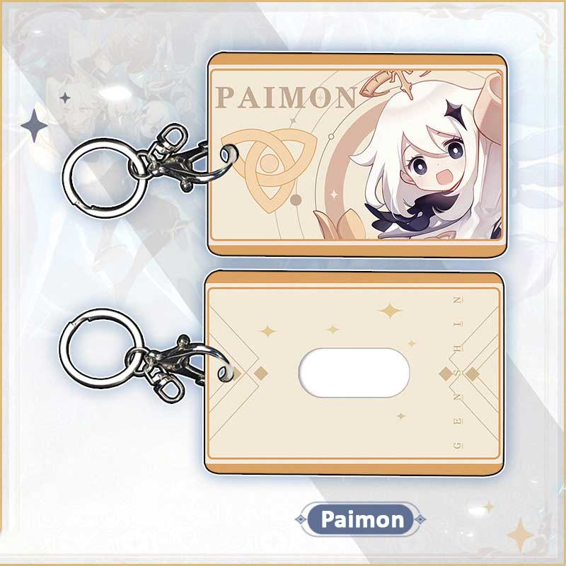 Paimon Genshin Impact Card Holder Genshin Badge Holder Genshin Keychains (12)