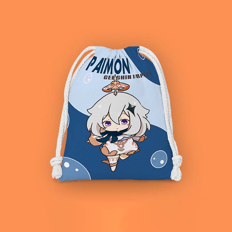 Paimon Genshin Impact Drawstring Bags Chibi Genshin Storage Bags Cosmetic Pouches (7)