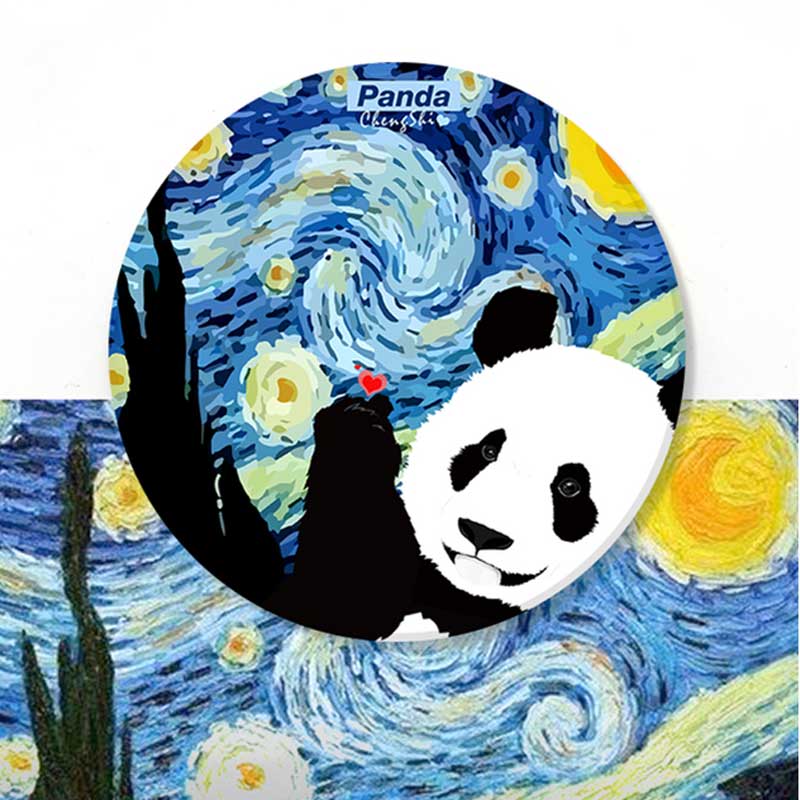 Panda Coaster Cute Panda Gift Panda Home Decor Art Coasters The Starry Night The Scream cute gifts regisbox (3)