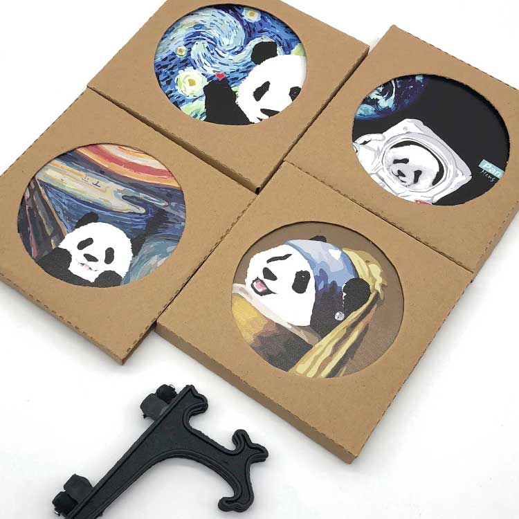 Panda Coasters: Artistic, Cute, Gift Idea