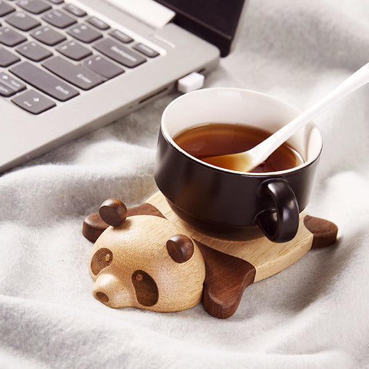 Handmade Wooden Panda Coaster Gift