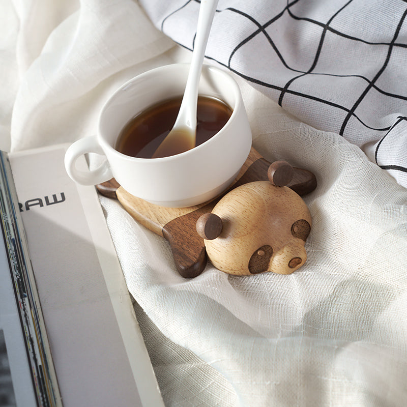 Handmade Wooden Panda Coaster Gift