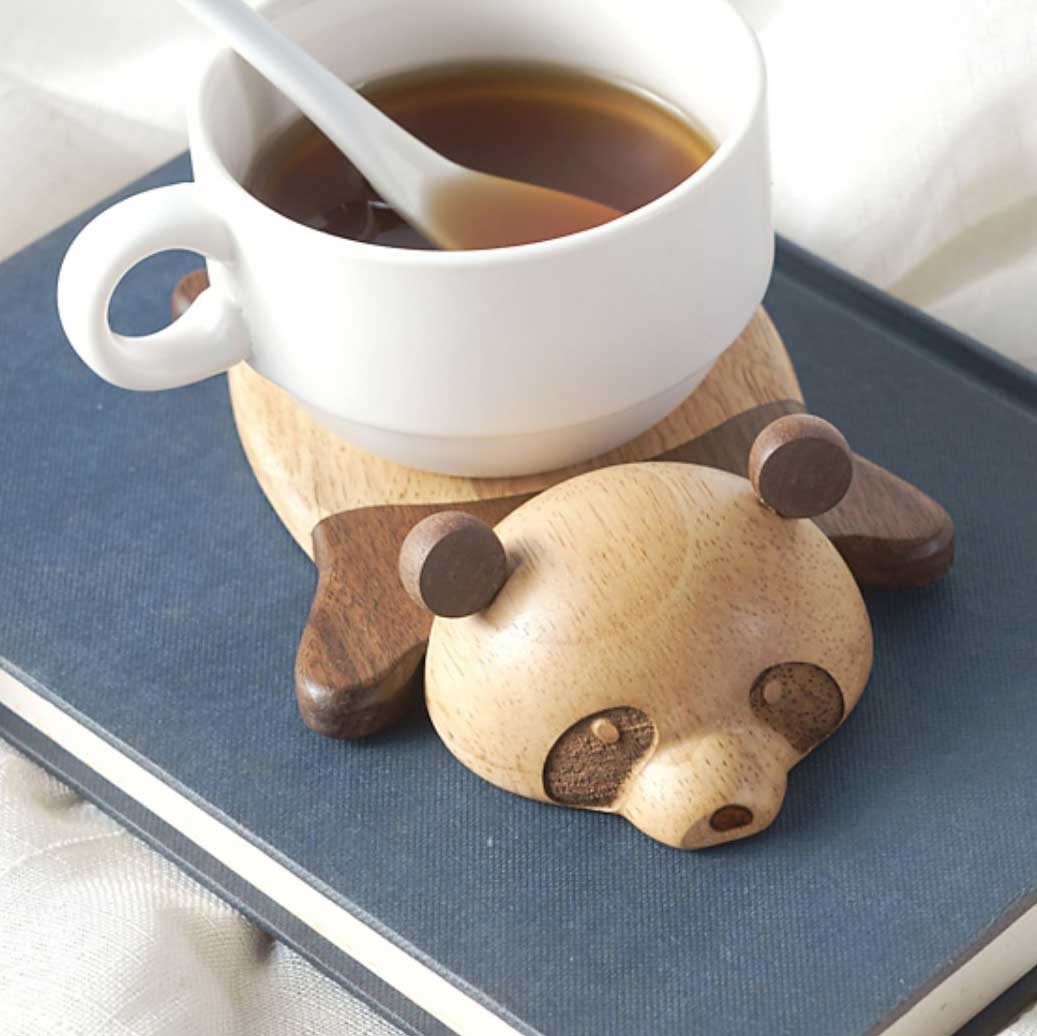 Handmade Wooden Panda Coaster Gift