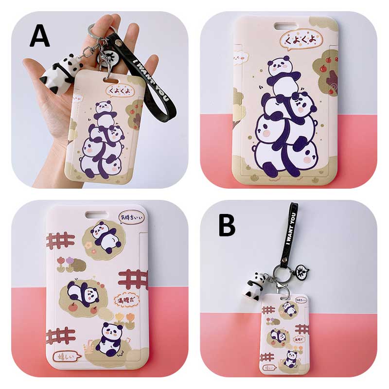 Panda Badge Holder with Wristlet and Pendant