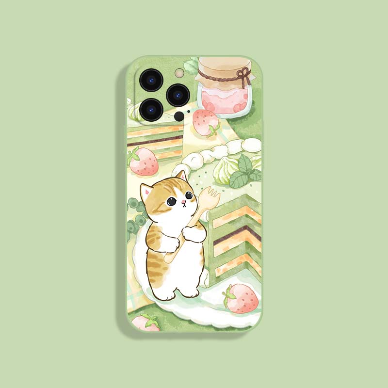 Pastel Cat iPhone Case Kitten iPhone 13 Case Cover Kawaii Cat Mom Gifts Cute Dessert Art Cat Ladies iPhone XR XS Max (4)