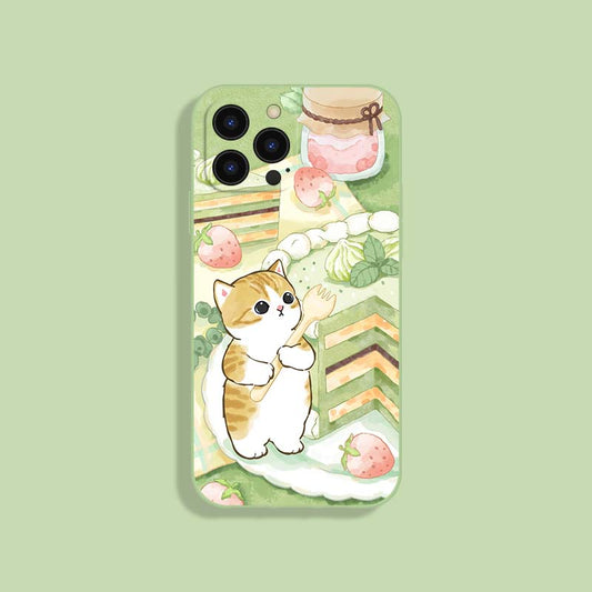 Pastel Cat iPhone Case Kitten iPhone 13 Case Cover Kawaii Cat Mom Gifts Cute Dessert Art Cat Ladies iPhone XR XS Max (4)