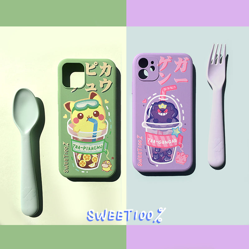 Pastel Color Pokemon iPhone Case Kawaii Pokemon Art Gift for Pokemon Lovers iPhone 12 11 Pro Max XS XR (3)