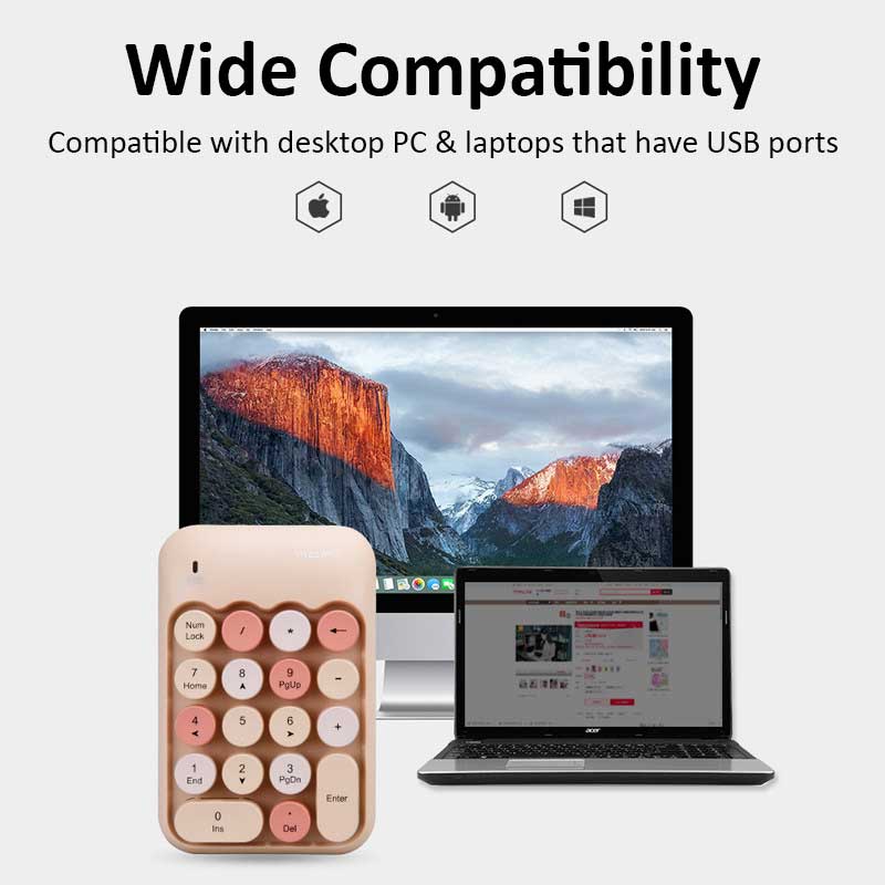 Cute Wireless Numeric Keypad with Nano Receiver