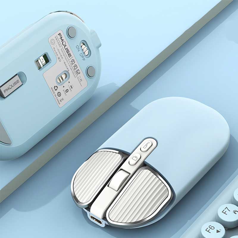 Pastel blue Rechargeable Bluetooth Wireless Mouse for Laptop Silent 2.4G Wireless Mice 2400 DPI (10)