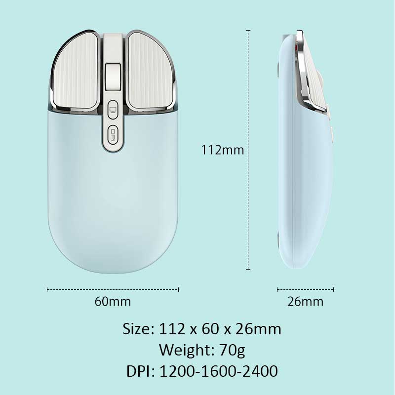 Rechargeable Bluetooth Wireless Mouse - 2400 DPI