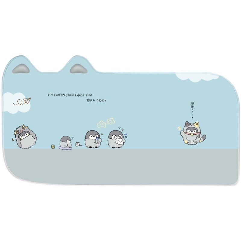 Penguin Mouse Mat Cute Penguin Mouse Pad Wrist Rest Sky Blue (6)