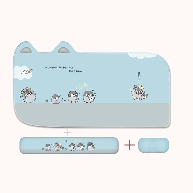 Cute Penguin Mouse Mat with Wrist Rests