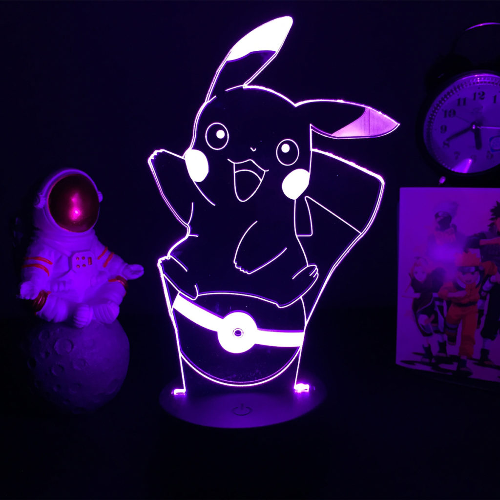 Pikachu LED Light Pokemon Night Light 16 Color Changing Desk Lamp (2)