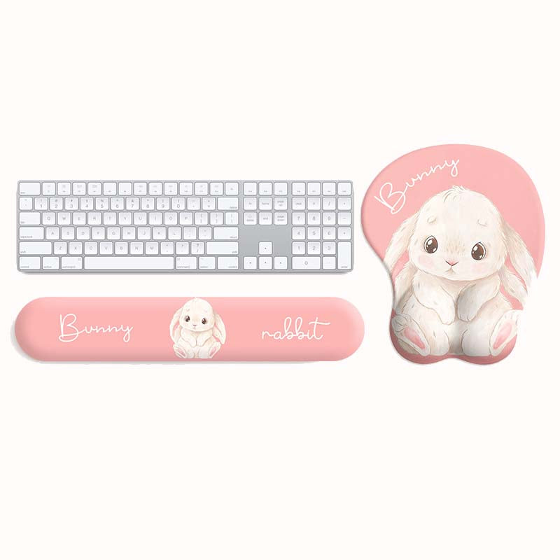 Bunny Mouse Pad & Keyboard Wrist Rest