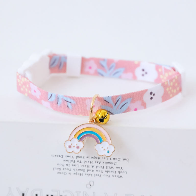 Pink Cat Collar Pastel Pet Collars Kawaii Aesthetic Pet Accessories Breakaway Collar Kitten Neckwear (13)