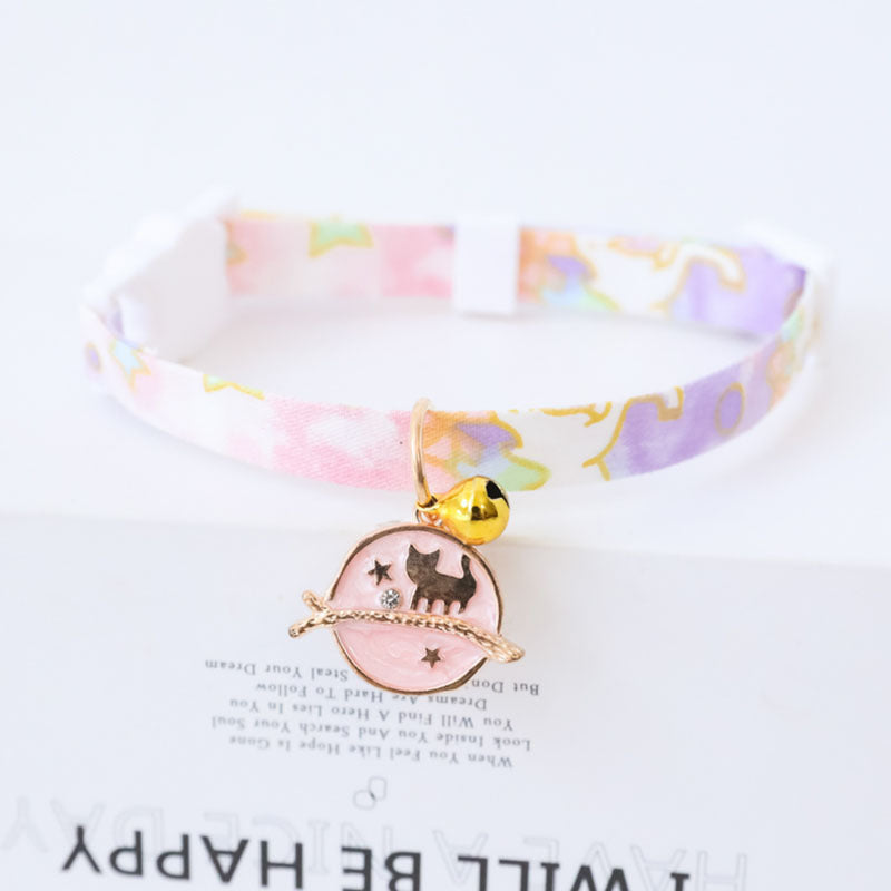 Pink Cat Collar Pastel Pet Collars Kawaii Aesthetic Pet Accessories Breakaway Collar Kitten Neckwear (16)