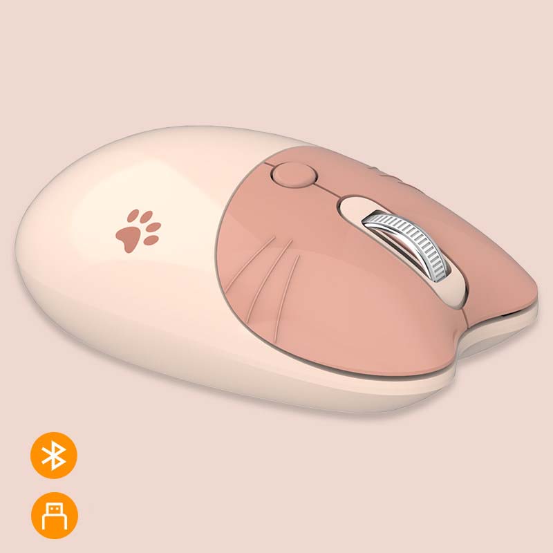 Pink Cute Bluetooth Wireless Mouse for Laptop Silent 2.4G Wireless Mice Noiseless Bluetooth 5.0 Mice (4)