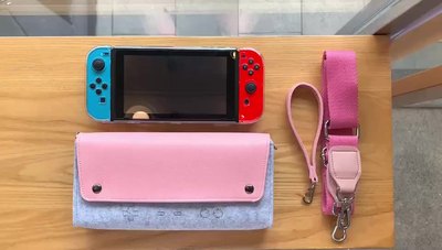 Pink Nintendo Switch Case with Accessories